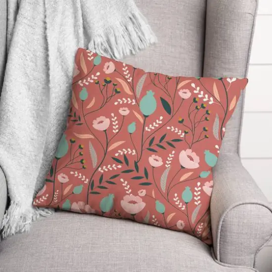 Winding Flowers 18" x 18" Throw Pillow {3}