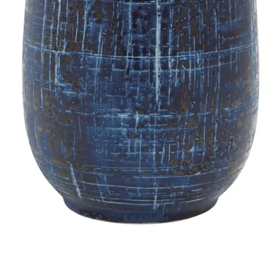 Blue Ceramic Contemporary Vase, 13" x 6" x 6" {6}