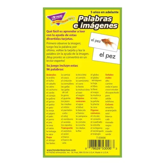 Trend Enterprises&reg; Palabras e im&aacute;genes (SP) Skill Drill Flash Cards {6}