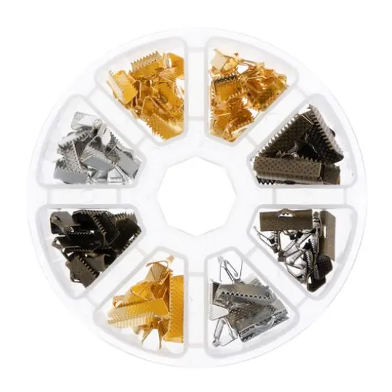 John Bead Clamp Ends Assortment Round 8 Slot Jewelry Making Kit, 138ct. {1}