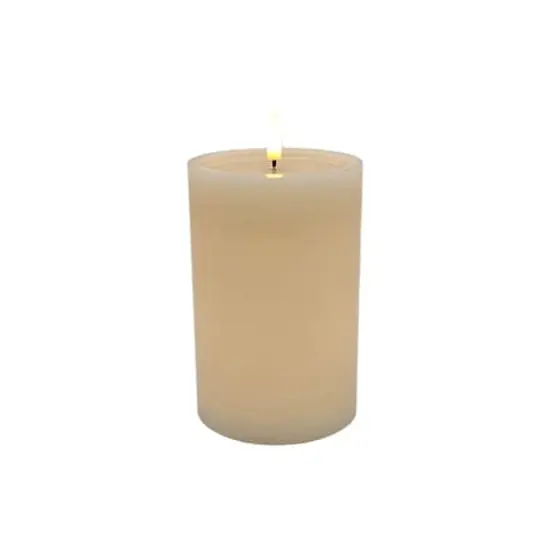 4" x 6" LED Wax Pillar Flickering Candle by Ashland&reg; Ivory {3}