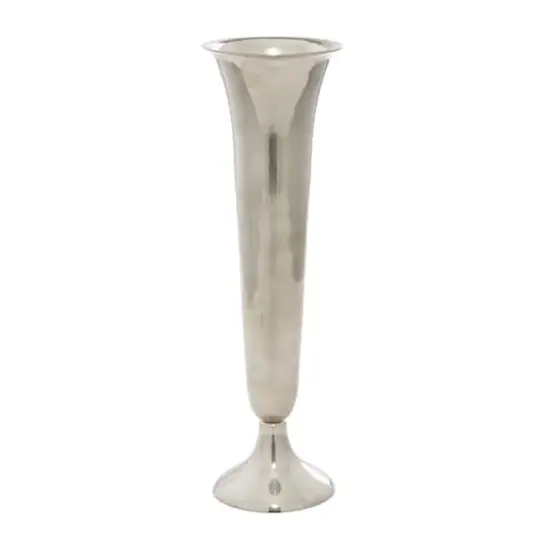 14" Silver Aluminum Traditional Vase {1}