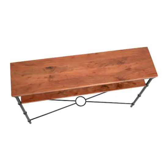 Hello Honey® 48" Saratoga Rustic Wood & Metal Console Table Warm Walnut {4}