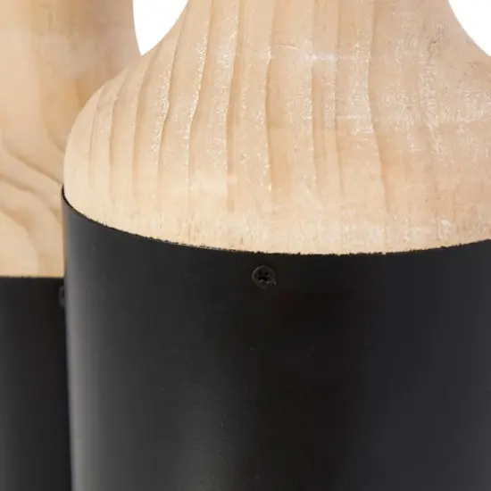 Black Wood Colorblock Vase Set {4}