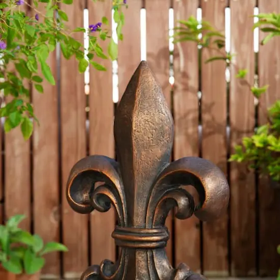 Glitzhome&reg; 27" Standing Fleur-de-Lis Garden Statue Bronze {7}