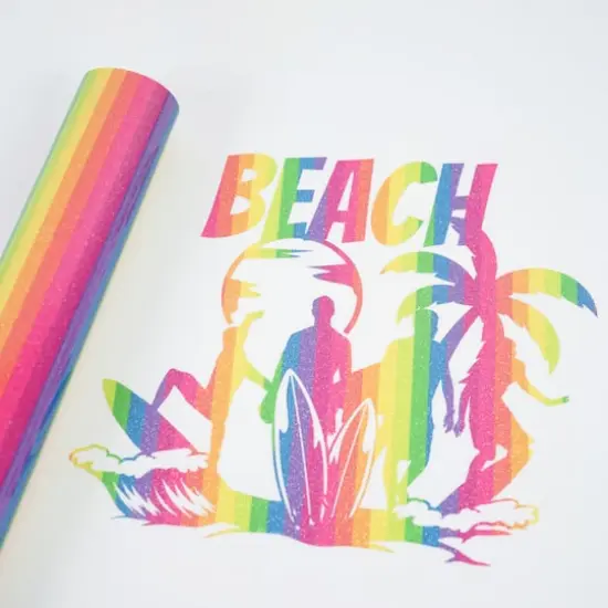 Glitter Rainbow Stripes Heat Transfer Vinyl by Make Market&reg; {4}