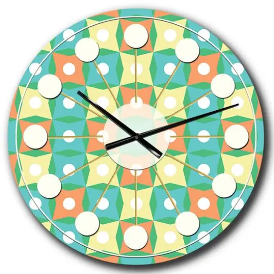 Designart Abstract Design Retro Pattern I Mid-Century Modern Wall Clock {1}