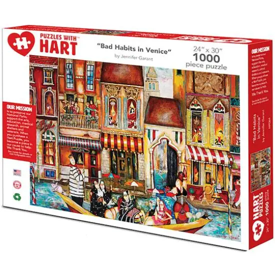 Hart Puzzles Bad Habits in Venice 1000 Piece Puzzle {1}