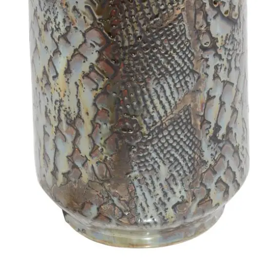 Silver Ceramic Contemporary Vase, 31" x 8" x 8" {5}
