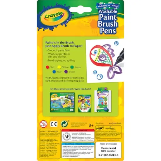 Crayola&reg; Washable No Drip Paint Brush Pens, 6 Packs of 5 {4}