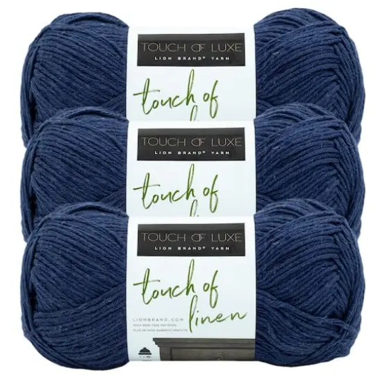 3 Pack Lion Brand&reg; Touch of Linen Yarn Indigo {1}
