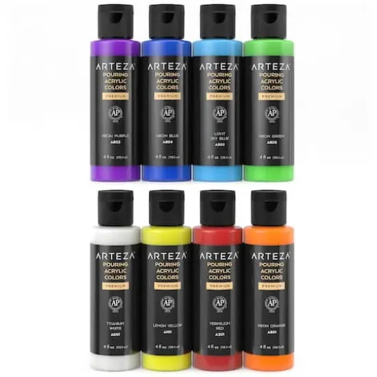 Arteza&reg; 8 Color Spectrum Tones Acrylic Pouring Paint Set {3}