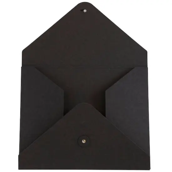 JAM Paper Black 9.5" x 12" Button & String Tie Kraft Portfolio {5}