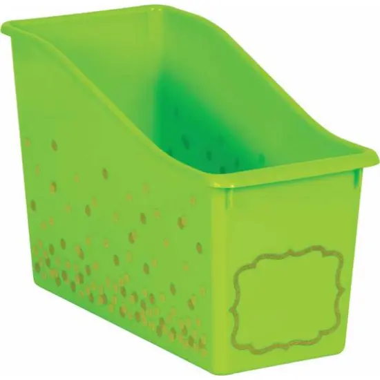 Teacher Created Resources Confetti Plastic Book Bin, 3ct. Lime {1}