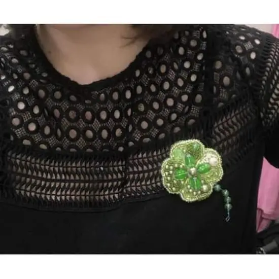 Crystal Art Beadwork Kit For Creating Brooch Symbol Of Luck {3}