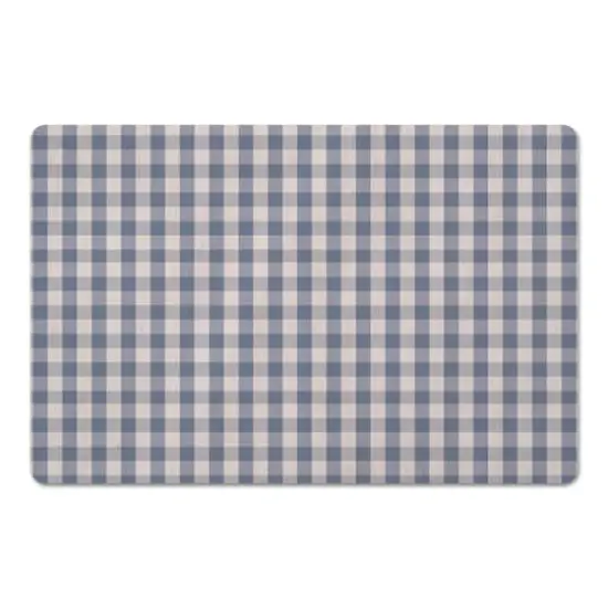 Plaid Floor Mat Blue {1}