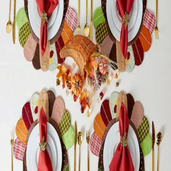 DII&reg; Embroidered Turkey Placemat Set {5}