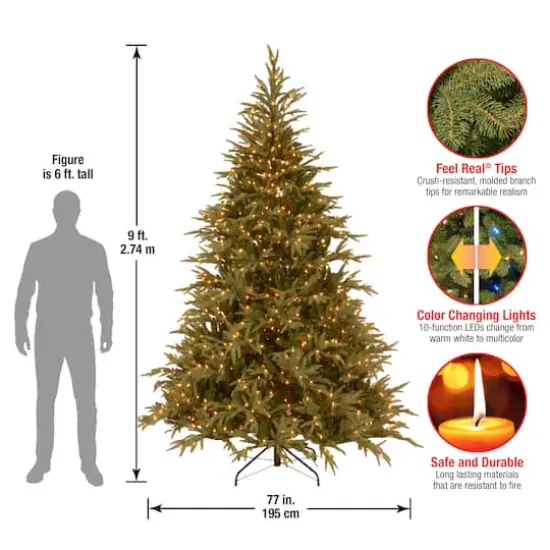 9ft. Pre-Lit Frasier Grande Artificial Christmas Tree, Dual Color® LED Lights {6}