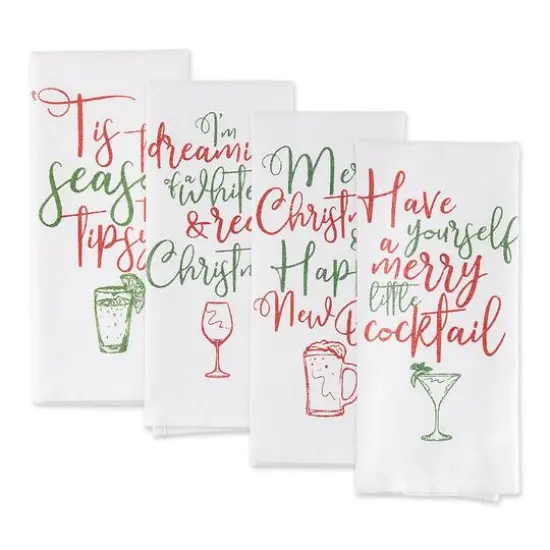 DII&reg; Assorted Tipsy Glitzy Christmas Dishtowel Set {3}