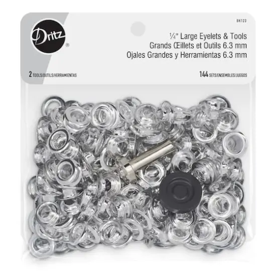 Dritz&reg; Silver Large Eyelets & Tools, 1/4" {1}