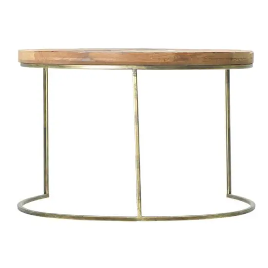 Hello Honey&reg; 16'' Round Wood Dia Tray with Metal Legs {5}