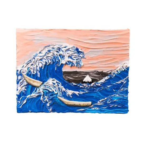 OKTO Sensory Art 3D Hokusai The Great Wave Clay Painting Kit {10}