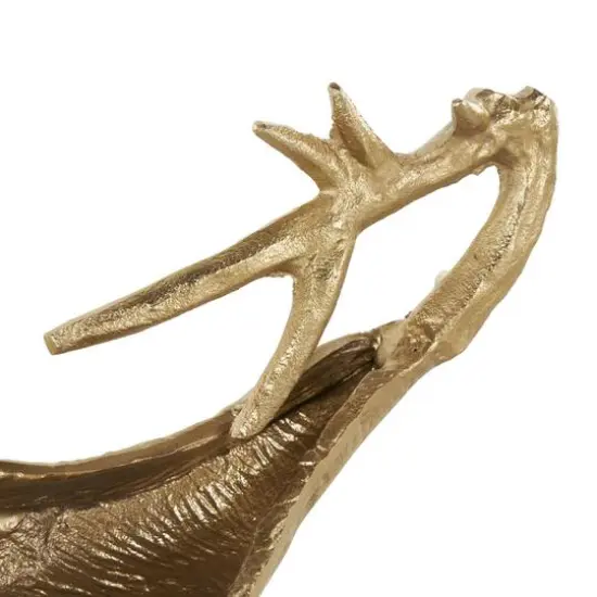 27" Gold Aluminum Metal Leaf Textured Decorative Bowl {5}