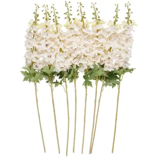 38" White Delphinium Artificial Flower Stem, 8ct. {1}