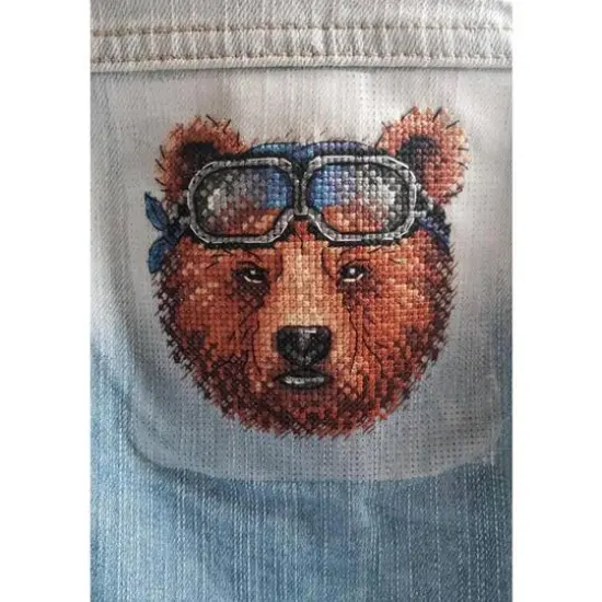 MP Studia Bear Cross Stitch On Clothes Kit {7}
