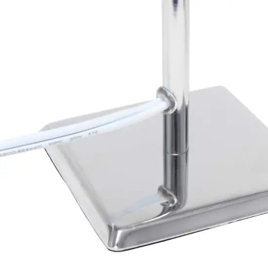 Simple Designs&trade; 9.5" Mini Chrome Table Lamp with Squared Empire Shade Blue {9}