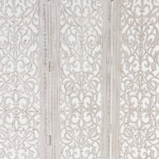 White Mango Wood Farmhouse Room Divider Screen, 69 " x 60 " x 1 " {6}
