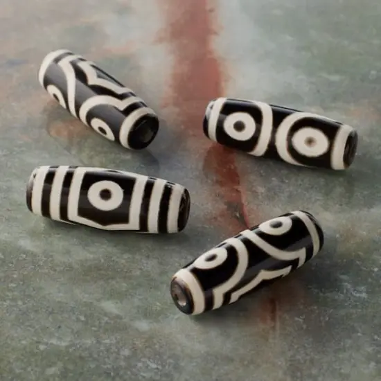Black & Tan Agate Tube Beads, 28mm by Bead Landing&trade; {3}