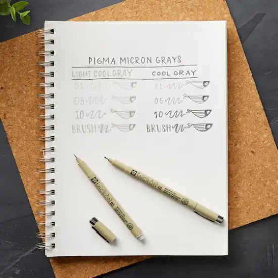 Micron&reg; Brush&trade; Gray Pen Set {4}