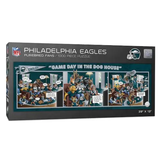 NFL Game Day in the Dog House 1,000 Piece Puzzle Philadelphia Eagles {1}