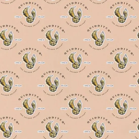 Harry Potter Peach Watercolor Quidditch Precut Cotton Fabric {1}