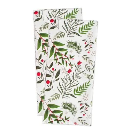 DII&reg; Holiday Sprigs Printed Dishtowel Set {6}