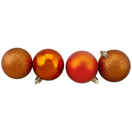 24ct. 2.5" Orange 4-Finish Shatterproof Christmas Ball Ornaments {4}
