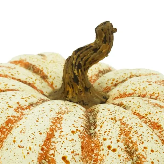 14" Flat Cream & Orange Speckled Decorative Pumpkin by Ashland&reg; {3}
