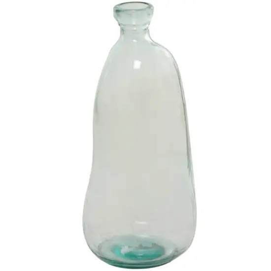 Clear Recycled Glass Handmade Spanish Vase 9" x 9" x 20" {1}