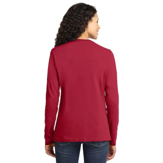Port & Company® Core Cotton Colors Long Sleeve Ladies T-Shirt Red {6}