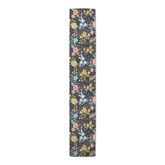 90" Bright Floral Pattern Poly Twill Table Runner {1}