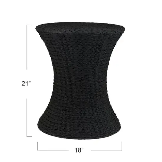 Household Essentials 21" Woven Paper Rope Hourglass End Table Black {5}