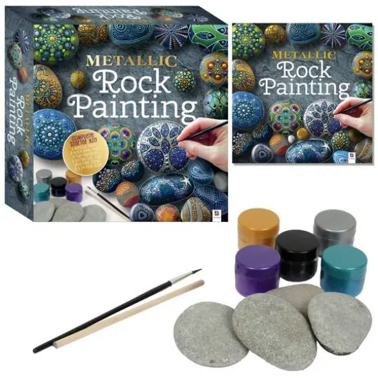 Hinkler DIY Metallic Rock Painting Box Set {3}