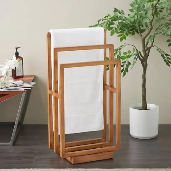 33" Brown Sleek Modern Quilt Rack {3}