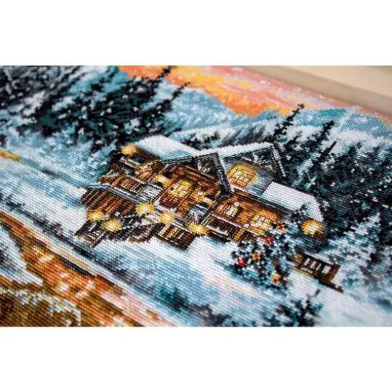 Luca-S Snowy Cabin Counted Cross Stitch Kit {10}