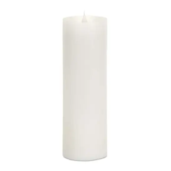 3" x 9" White Simplux LED Pillar Candle Set with Moving Flame {1}
