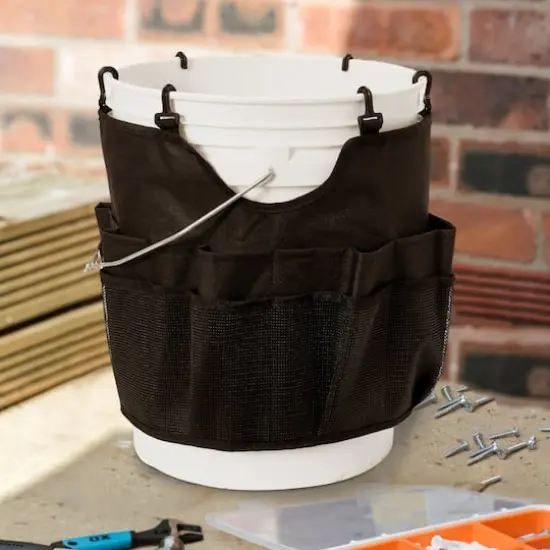 Household Essentials 19" Bucket Caddy with Trim Black {4}