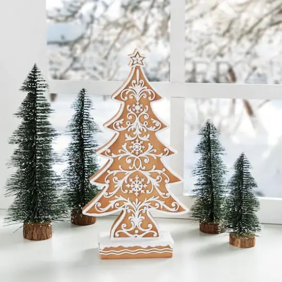 Glitzhome&reg; 14.5" Resin Christmas Tree Table Decor {3}