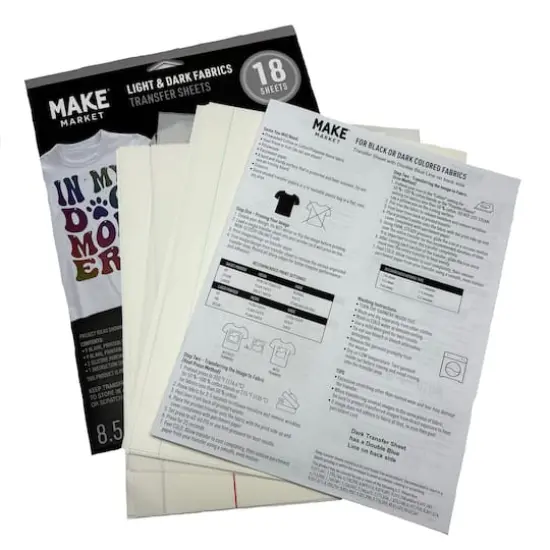 8.5" x 11" Mixed Light & Dark Fabric Transfer Sheets, 18ct. by Make Market&reg; {3}