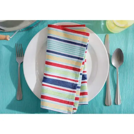 DII&reg; Basic Primary Saturated Stripe Cloth Dinner Napkins, 6ct. {4}